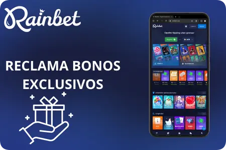Pantalla de premios de Rainbet con opciones de rakeback y recarga diaria